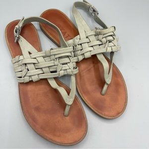 1. State Shoes Size 8 Sage Green Woven Leather Sandals